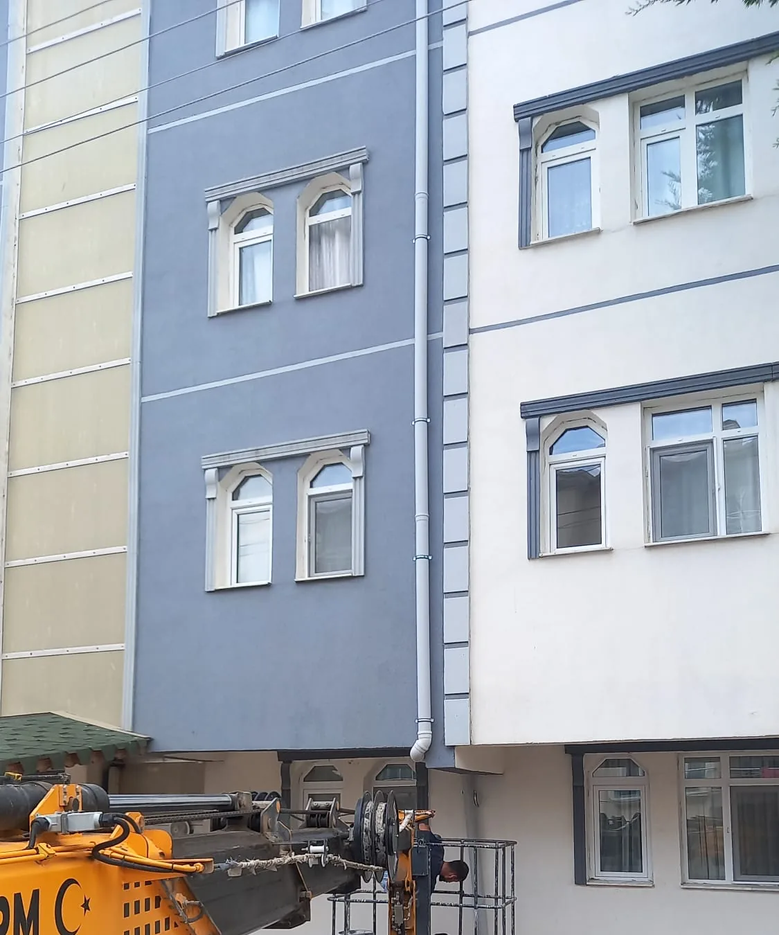 Sincan'da oluk borusu indirme işleminin tamamlanmış görünümü
