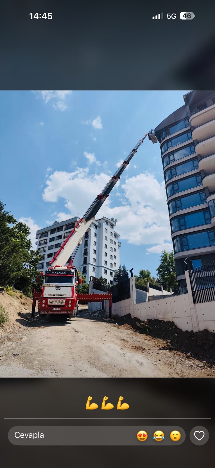 ASV Vinç Beysukent Ankara'da 45 metrelik mobil platform ile inşaat şantiyesi çalışması